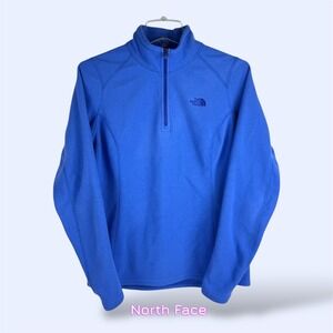The North Face Womens Fleece Pullover Quarter Zip Blue Medium M